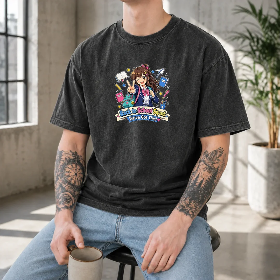 original-back-to-school-anime-squad-for-students-washed-t-shirt Original Back To School Anime Squad For Students Washed T-Shirt