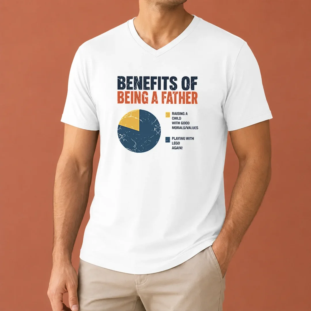 original-benefits-of-being-a-father-v-neck-shirt Original Benefits Of Being A Father V-Neck Shirt
