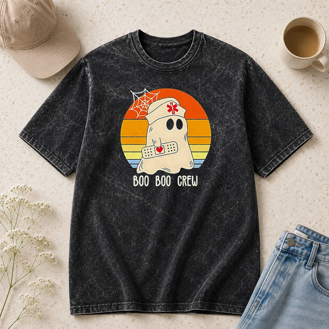 original-boo-boo-crew-retro-ghost-nurse-halloween-washed-t-shirt-2 Original Boo Boo Crew Retro Ghost Nurse Halloween Washed T-Shirt