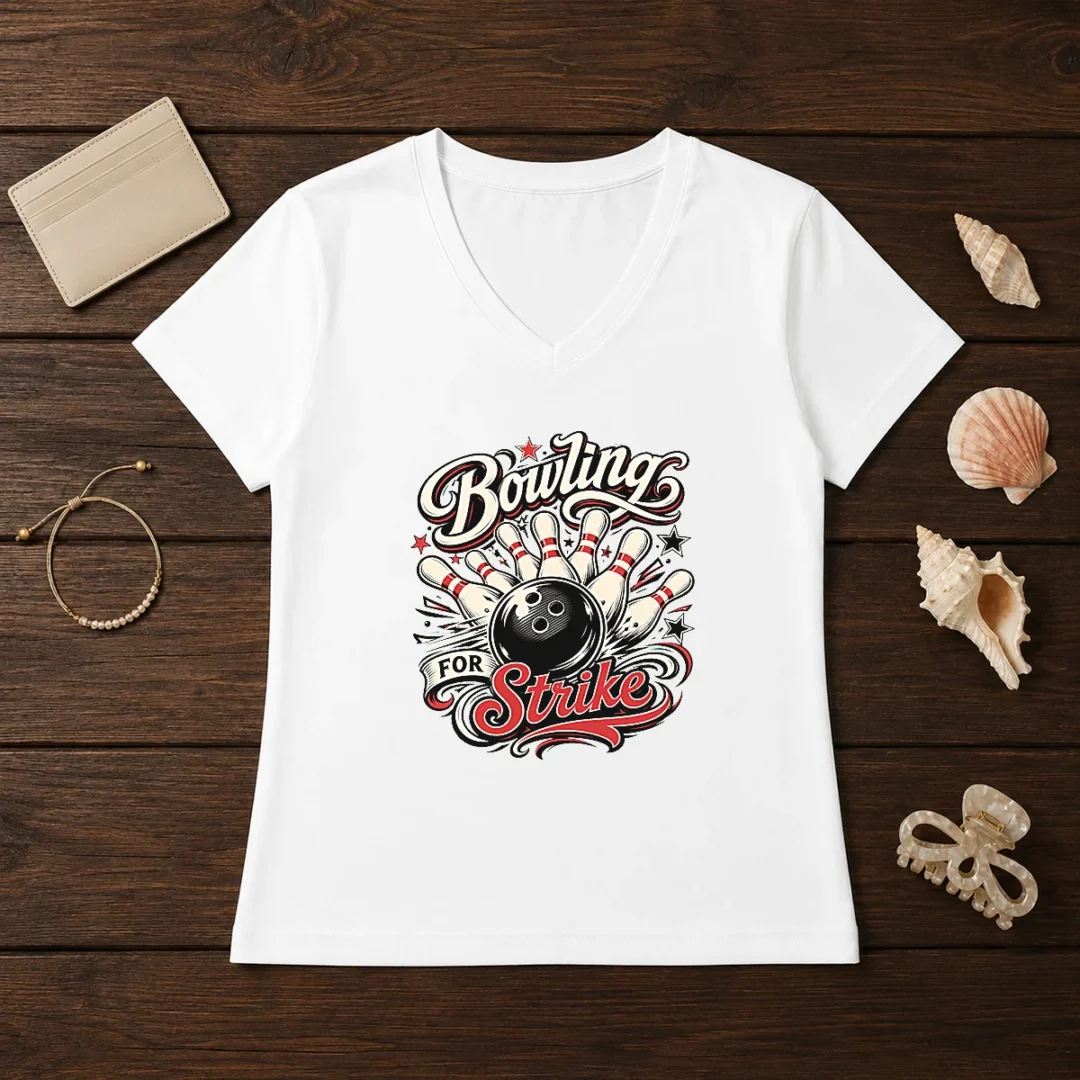 original-bowling-for-strike-tattoo-v-neck-shirt Original Bowling For Strike Tattoo V-Neck Shirt