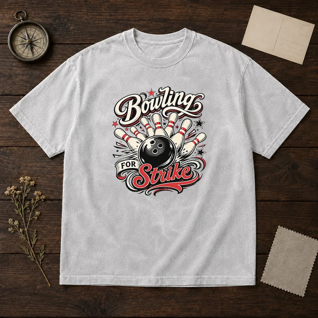 original-bowling-for-strike-tattoo-washed-t-shirt Original Bowling For Strike Tattoo Washed T Shirt featuring a vintage washed cotton fabric with a bold tattoo-inspired graphic