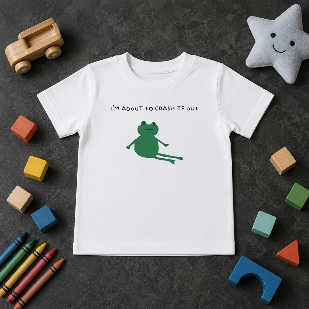 Original Frog I Am About To Crash Tf Out Meme Kids T Shirt Original Frog I Am About To Crash Tf Out Meme kids t shirt featuring a playful frog graphic on a soft cotton fabric