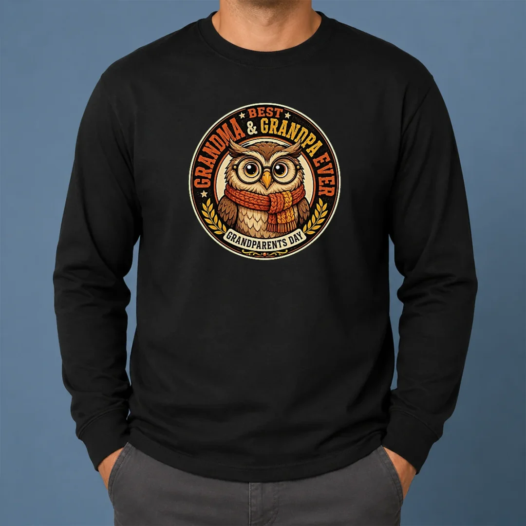Original Funny Grandparents Day Best Grandma Grandpa Mascot Badge Long Sleeve Shirt Original Funny Grandparents Day Best Grandma Grandpa Mascot Badge Long Sleeve Shirt