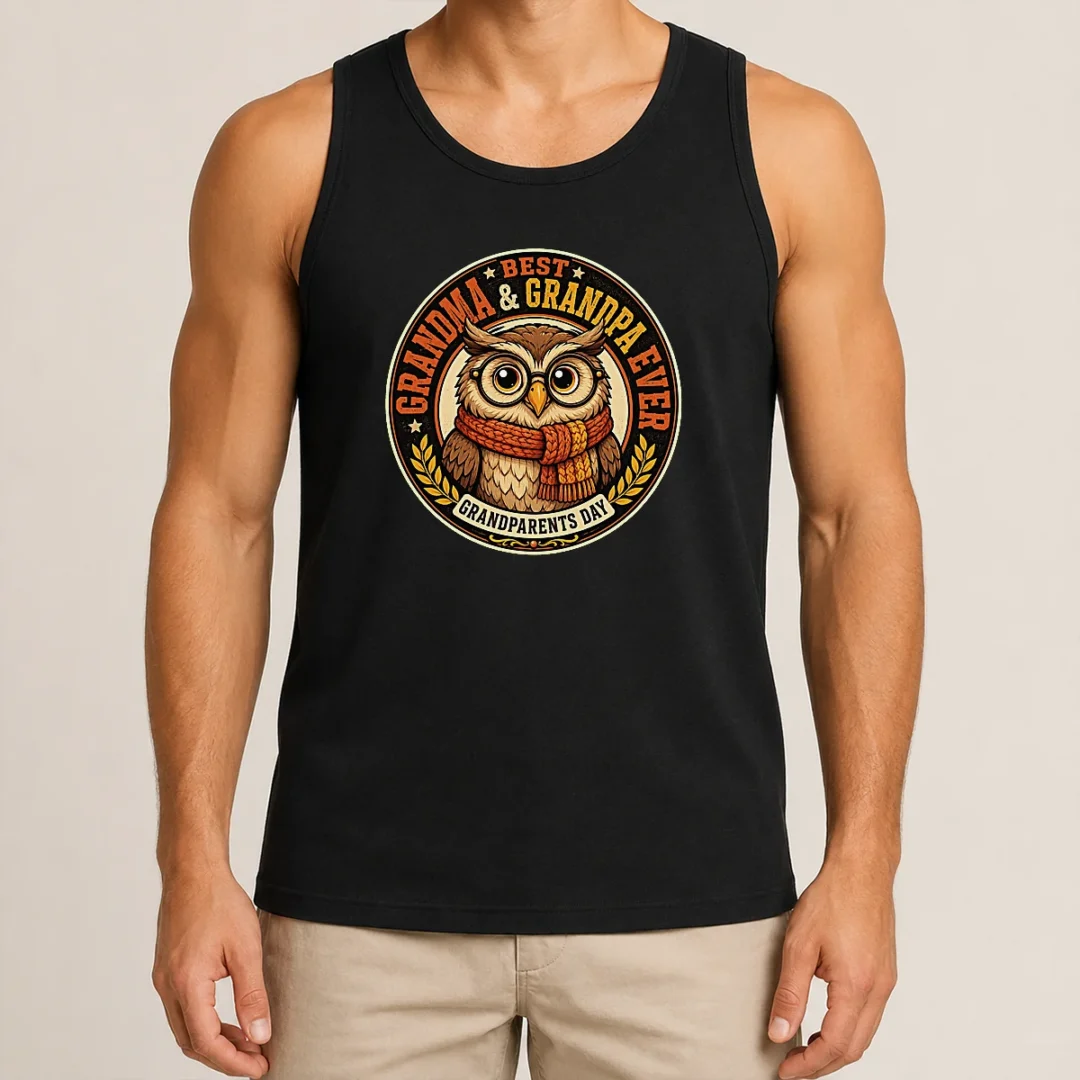 Original Funny Grandparents Day Best Grandma Grandpa Mascot Badge Tank Top Original Funny Grandparents Day Best Grandma Grandpa Mascot Badge Tank Top