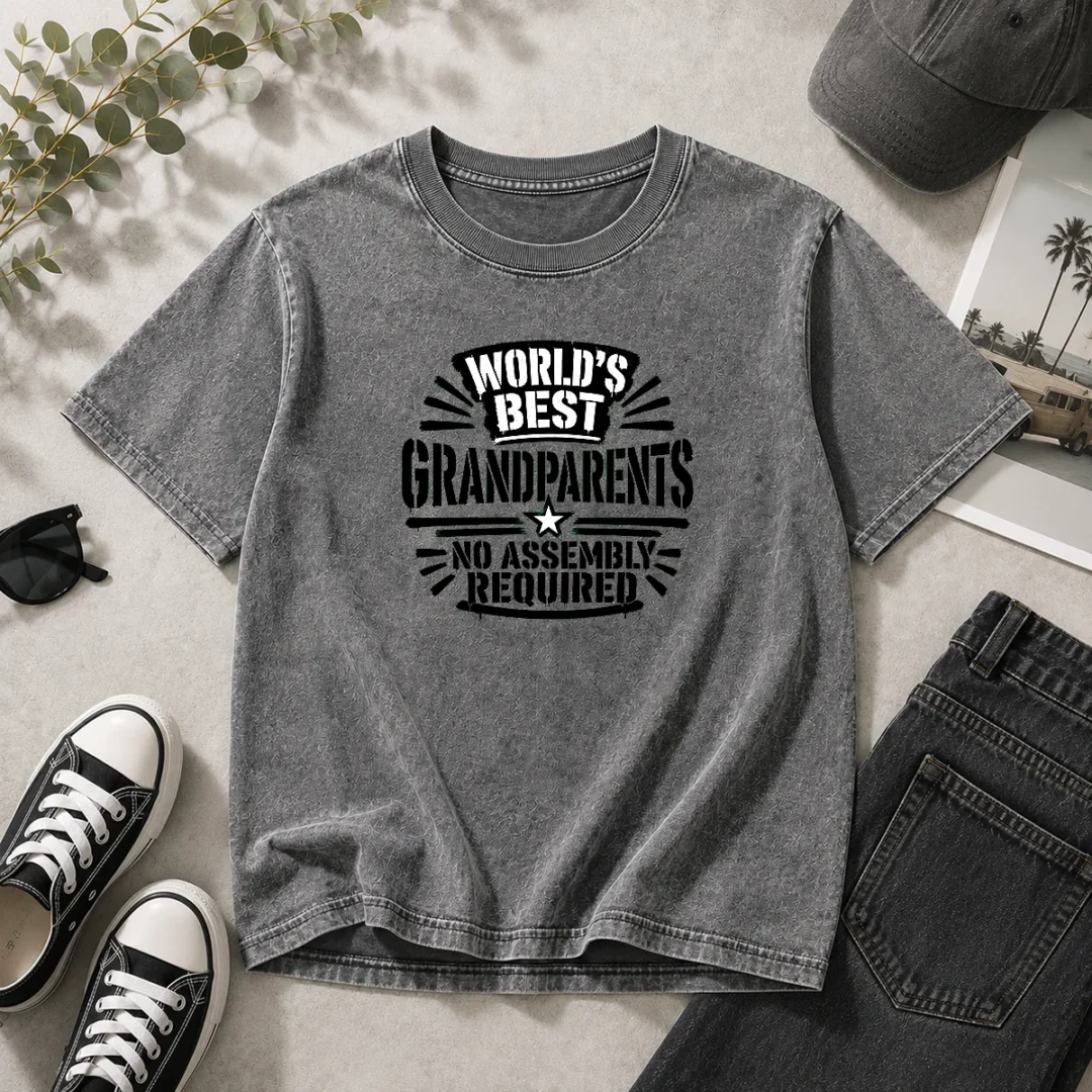 original-grandparents-day-stencil-shirt-worlds-best-no-assembly-neede-washed-t-shirt Original Grandparents Day Stencil Shirt Worlds Best No Assembly Neede printed on a soft washed t shirt in light gray