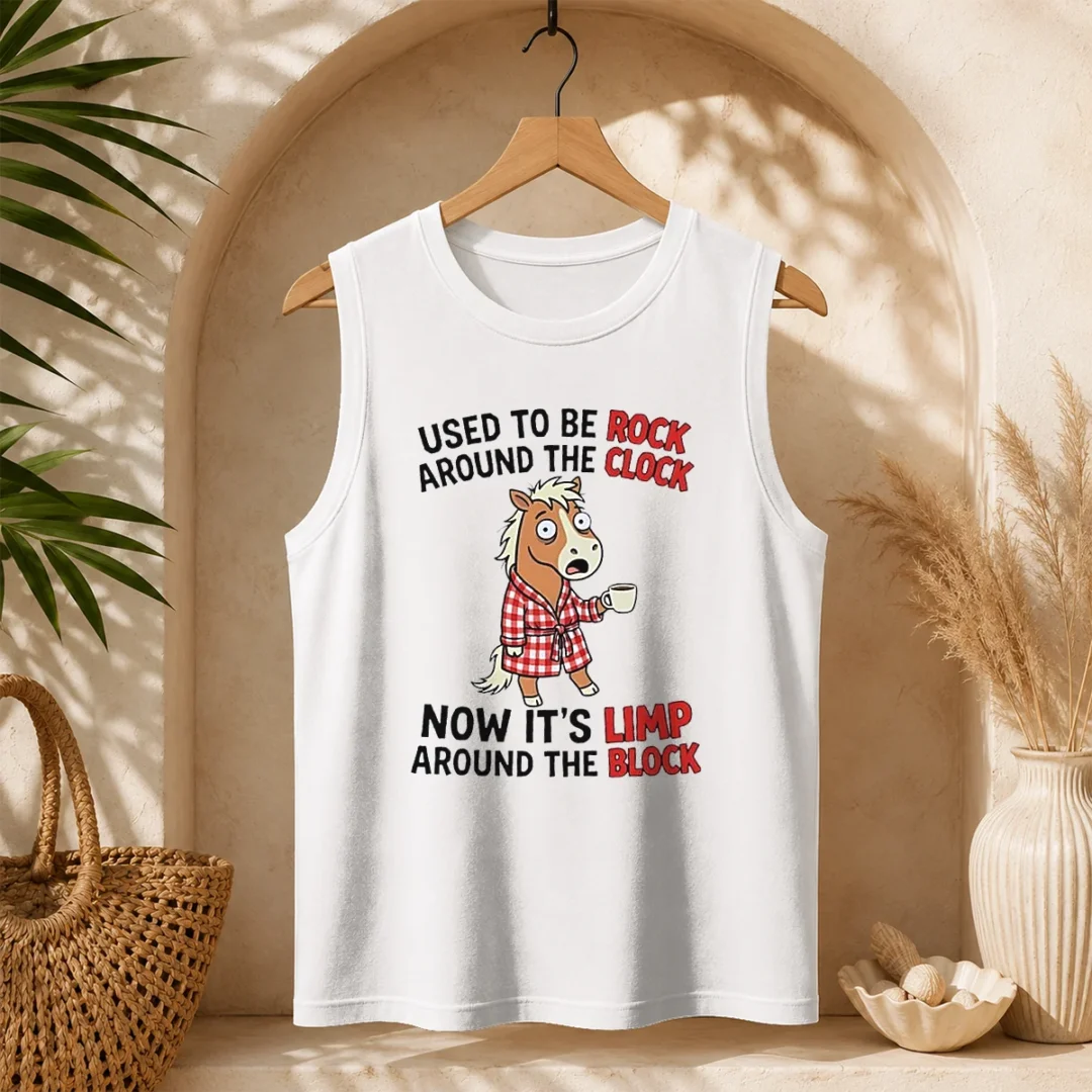 original-horse-used-to-be-rock-around-the-clock-now-it-s-limp-around-the-block-tank-top Original Horse Used To Be Rock Around The Clock Now It'S Limp Around The Block Tank Top