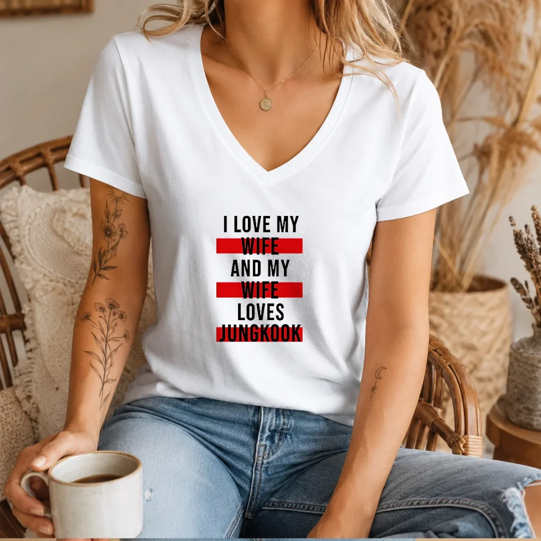 original-i-love-my-wife-and-my-wife-loves-jungkook-v-neck-shirt Original I Love My Wife And My Wife Loves Jungkook V-Neck Shirt