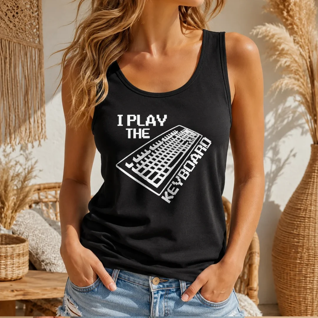 original-i-play-the-keyboard-pixel-art-gamer-computer-tank-top Original I Play The Keyboard Pixel Art Gamer Computer Tank Top