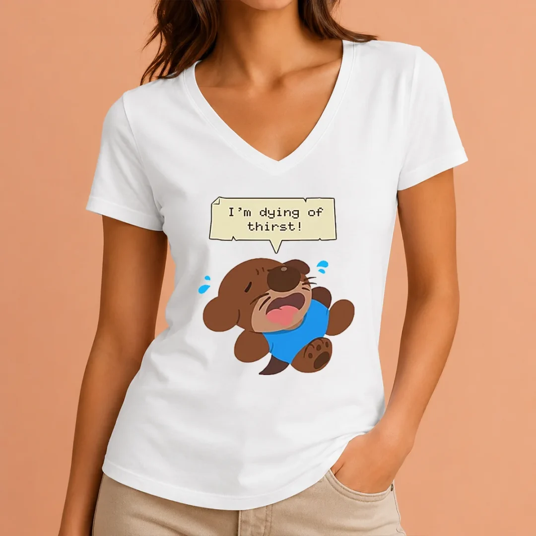 original-im-dying-of-thirst-otter-thirsty-funny-animal-v-neck-shirt Original Im Dying Of Thirst Otter Thirsty Funny Animal V-Neck Shirt