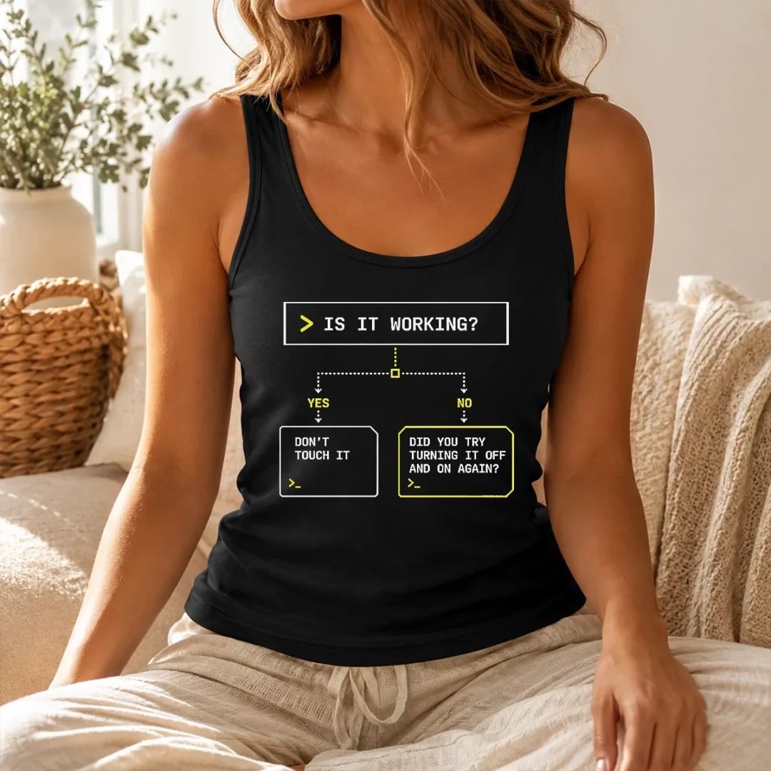 Original Is It Work Funny Flowchart Geek Tank Top Original Is It Work Funny Flowchart Geek Tank Top