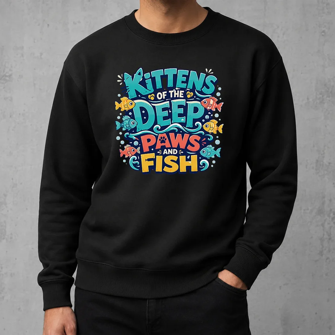 original-kittens-of-the-deep-paws-and-fish-typography-sweater Original Kittens Of The Deep Paws And Fish Typography Sweater