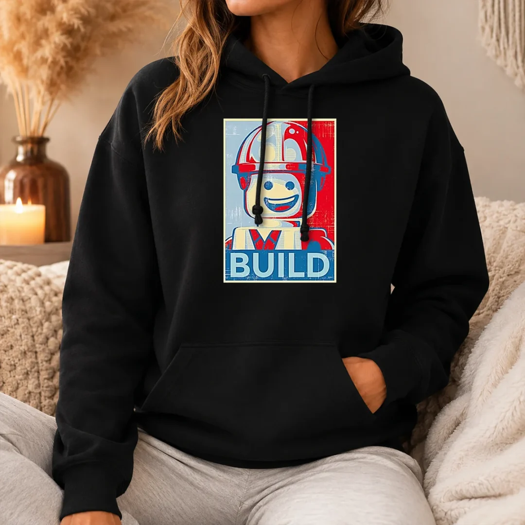 Original Lego Construction Worker Lego Hope Hoodie Original Lego Construction Worker Lego Hope Hoodie in black, featuring a construction worker graphic on front