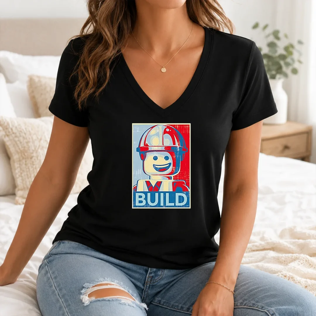Original Lego Construction Worker Lego Hope V Neck Shirt Original Lego Construction Worker Lego Hope V-Neck Shirt