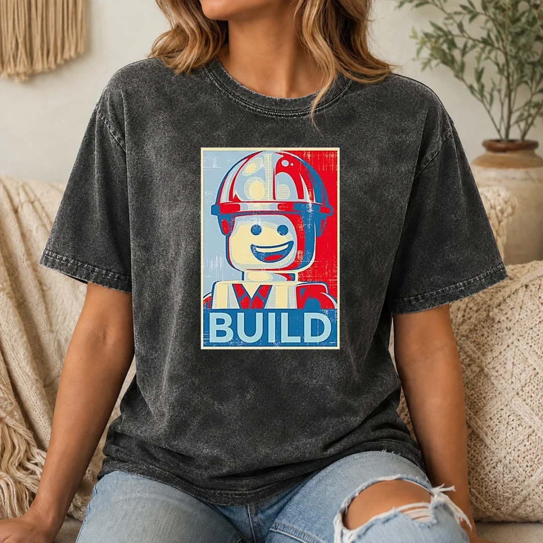Original Lego Construction Worker Lego Hope Washed T Shirt Original Lego Construction Worker Lego Hope Washed T-Shirt