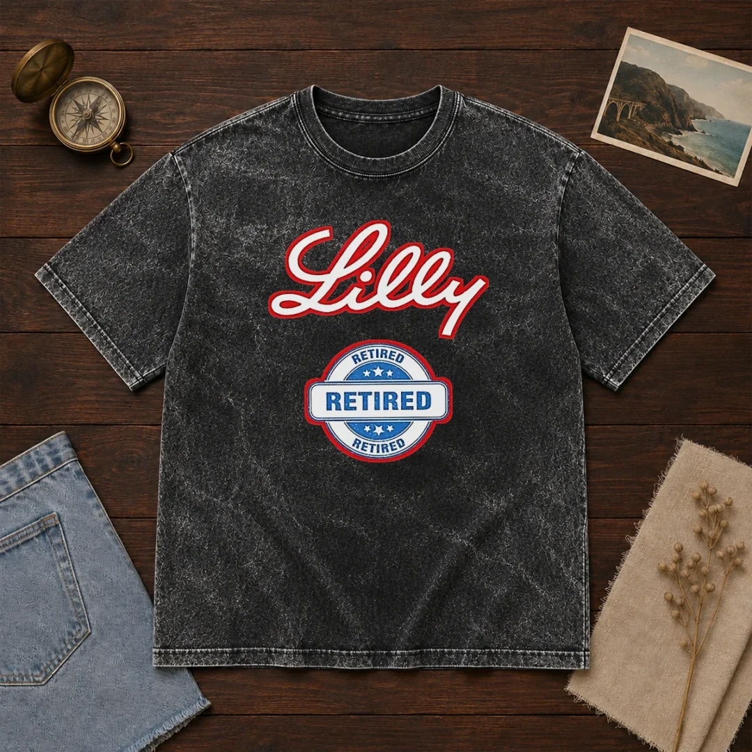 original-lilly-retired-washed-t-shirt Original Lilly Retired Washed T Shirt in soft cotton with vintage washed finish and relaxed fit