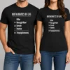 Original Mathematics Of Life t shirt front view in black cotton fabric