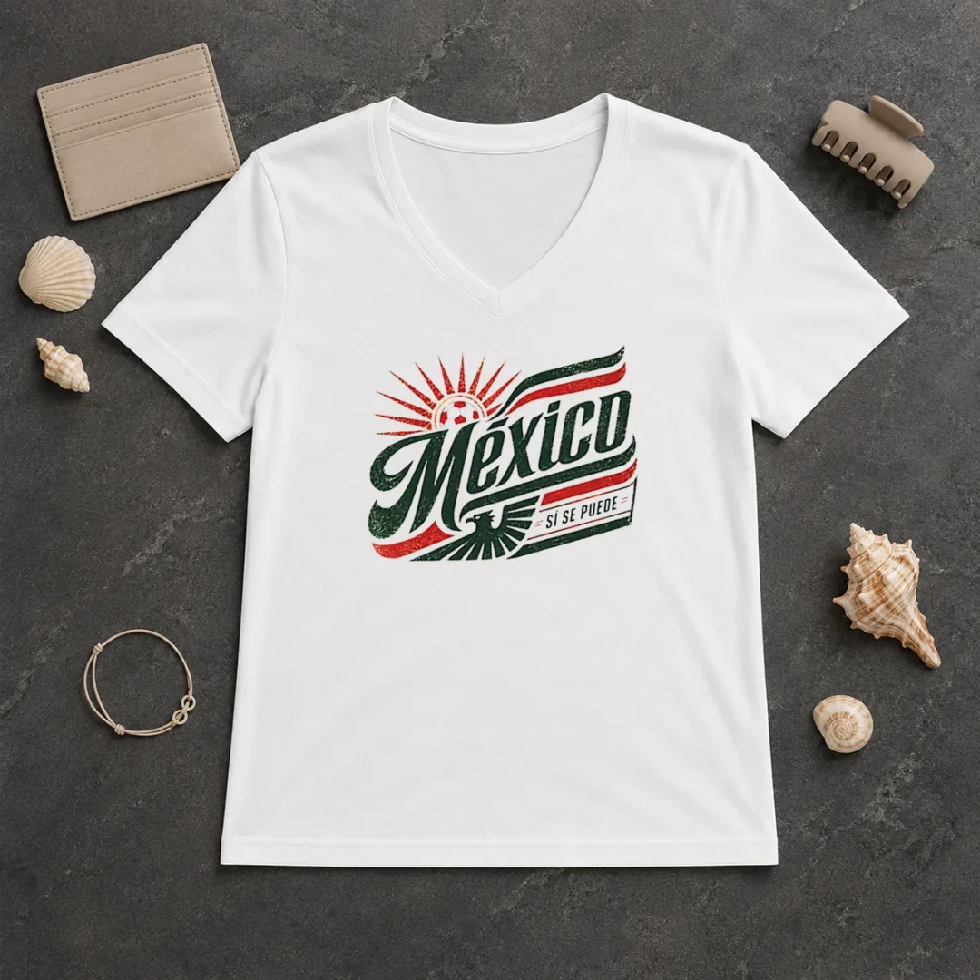 Original Mexico Soccer S Se Puede Vintage V Neck Shirt Original Mexico Soccer S Se Puede Vintage V-Neck Shirt