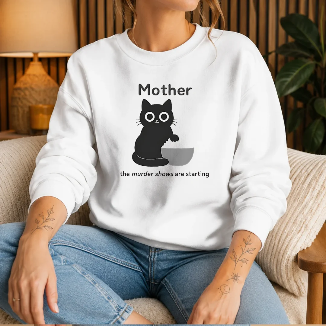 original-mother-the-murder-shows-are-starting-black-cat-sweater Original Mother The Murder Shows Are Starting Black Cat Sweater