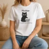 Original Mother The Murder Shows Are Starting Black Cat t shirt in black with graphic print on front