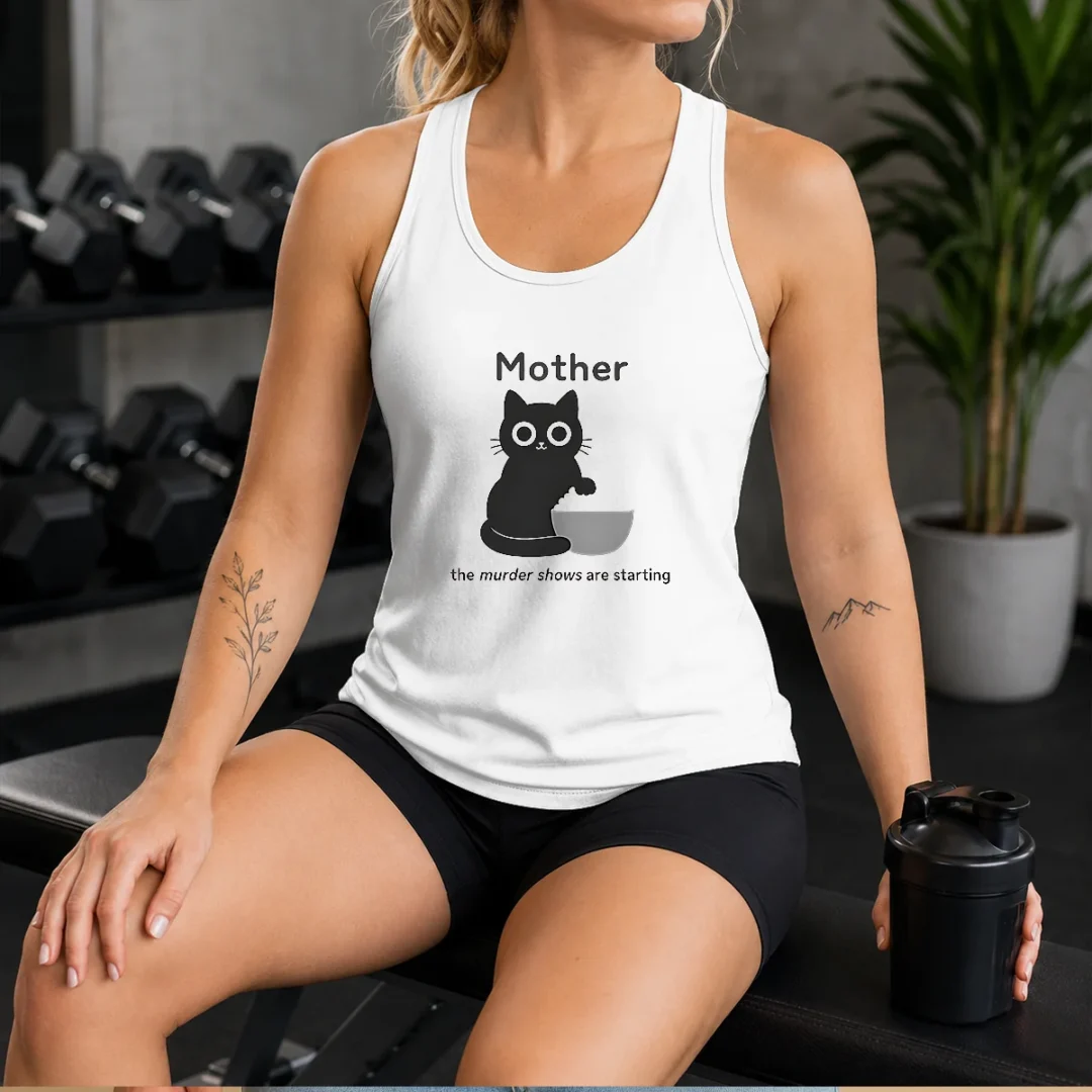 original-mother-the-murder-shows-are-starting-black-cat-tank-top Original Mother The Murder Shows Are Starting Black Cat Tank Top