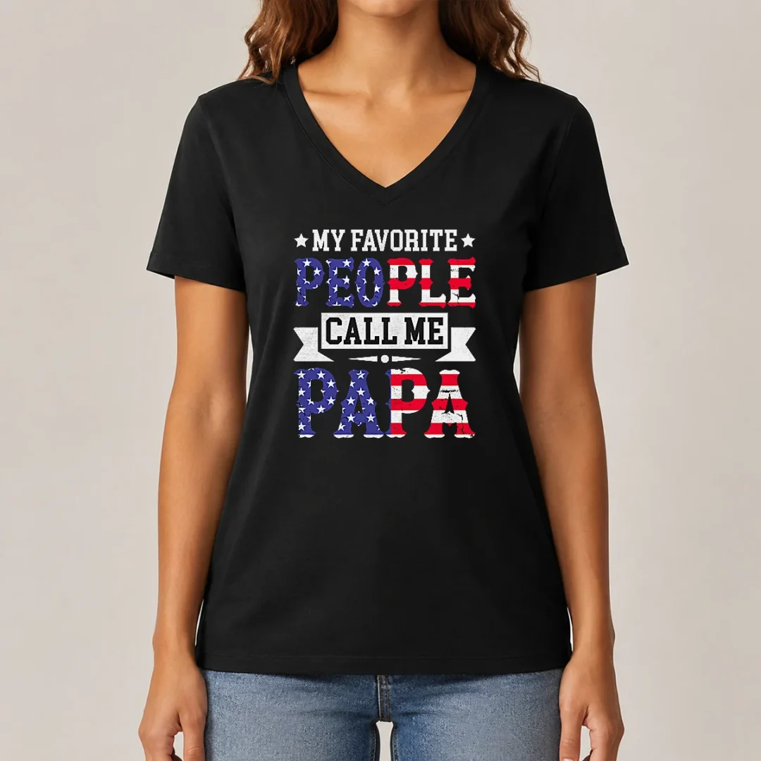 original-my-favorite-people-call-me-papa-v-neck-shirt Original My Favorite People Call Me Papa V-Neck Shirt