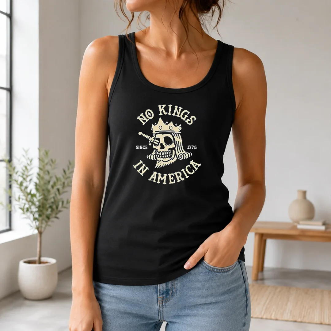 Original No Kings In America Since 1776 Skull American History Tank Top Original No Kings In America Since 1776 Skull American History Tank Top