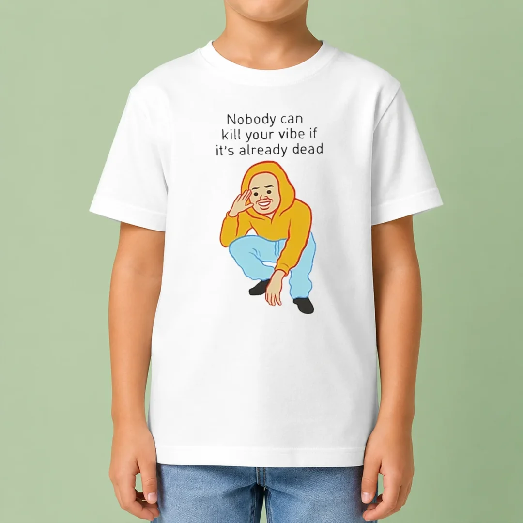 original-nobody-can-kill-your-vibe-if-it-s-already-dead-cartoon-man-kids-t-shirt Original Nobody Can Kill Your Vibe If It'S Already Dead Cartoon Man Kids T-Shirt
