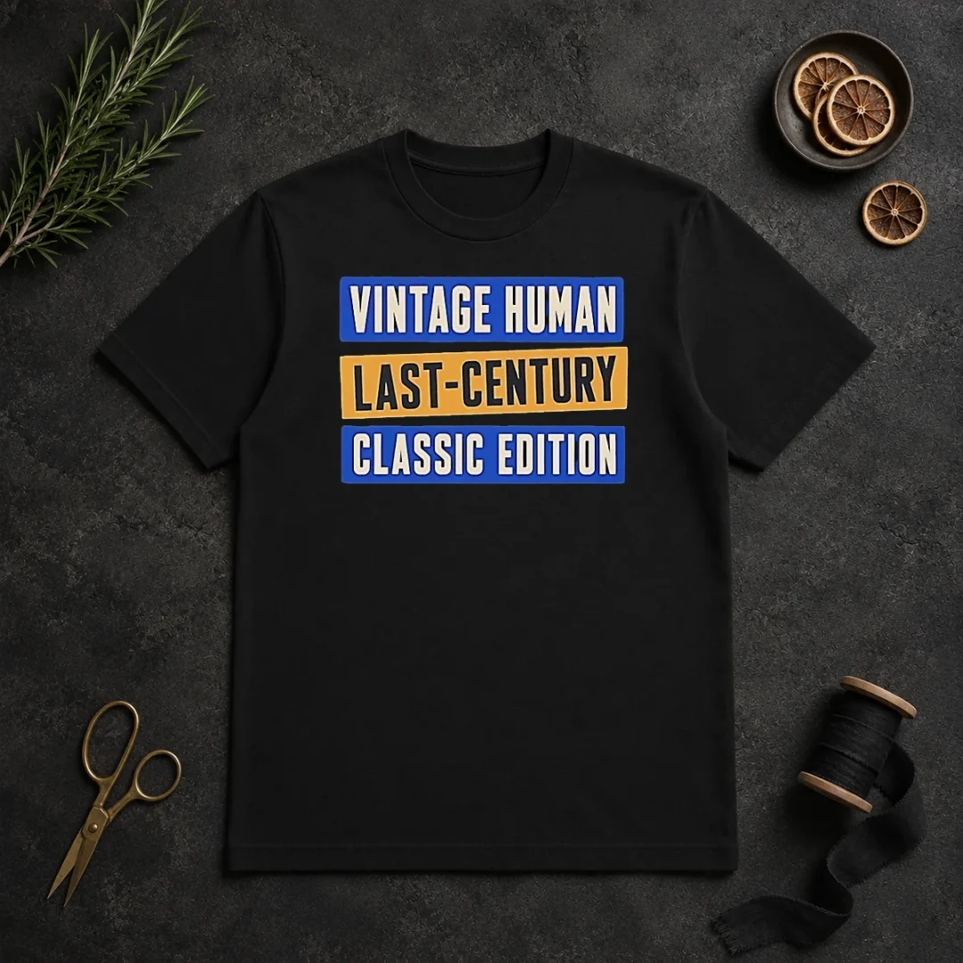 Original Official Vintage Human Last Century Classic Edition T Shirt Original Official Vintage Human Last Century Classic Edition t shirt in classic fit, short sleeve cotton fabric