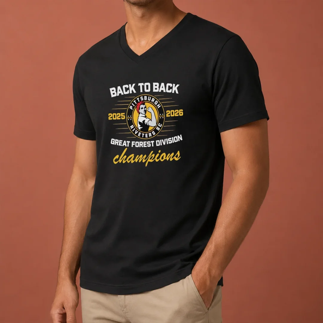 original-pittsburgh-riveters-sc-back-to-back-green-forest-champs-v-neck-shirt Original Pittsburgh Riveters SC Back To Back Green Forest Champs V-Neck Shirt