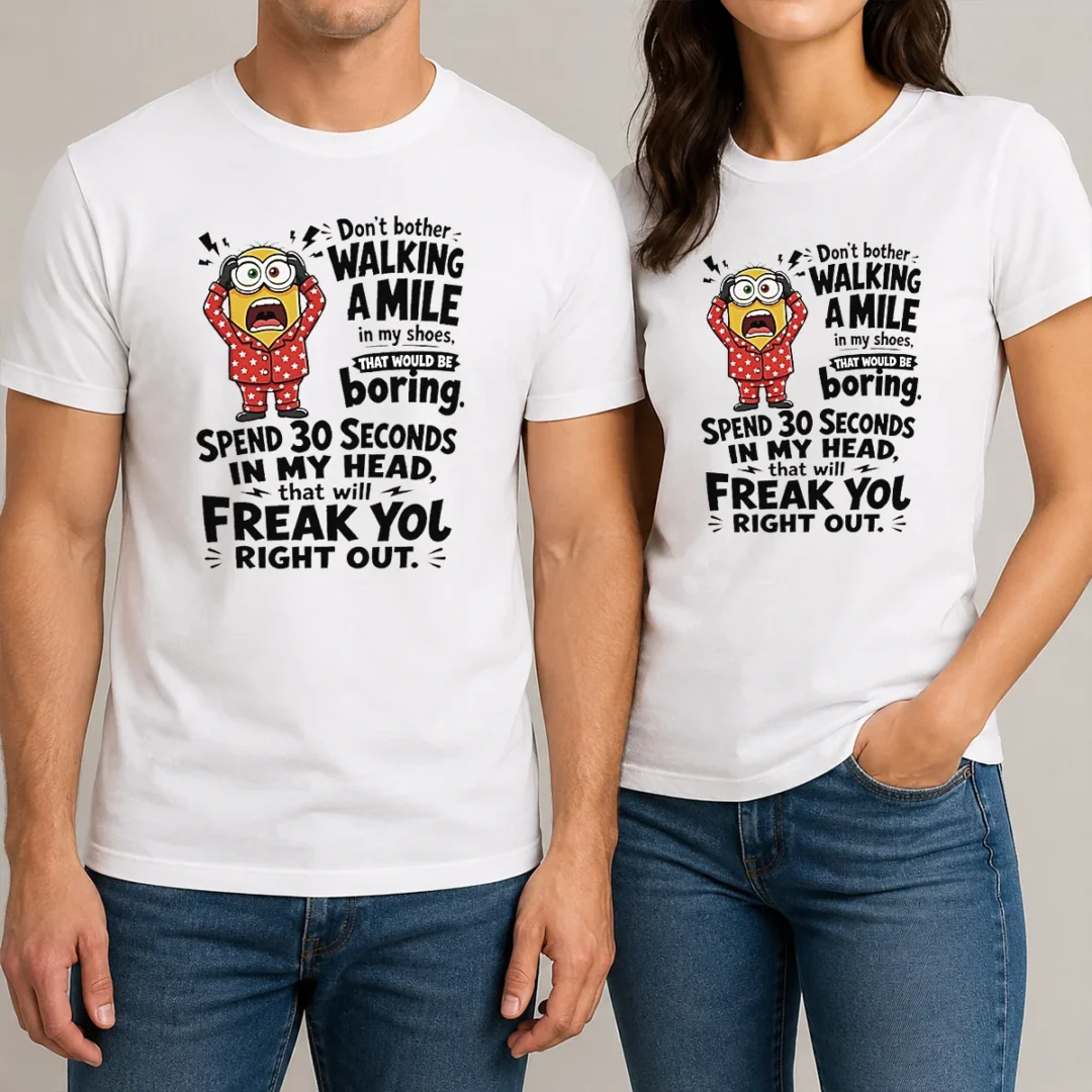original-pretty-minion-dont-bother-walking-a-mile-in-my-shoes-that-would-be-boring-spend-30-seconds-in-my-t Original Pretty Minion Dont Bother Walking A Mile In My Shoes That Would Be Boring Spend 30 Seconds In My graphic t shirt in black