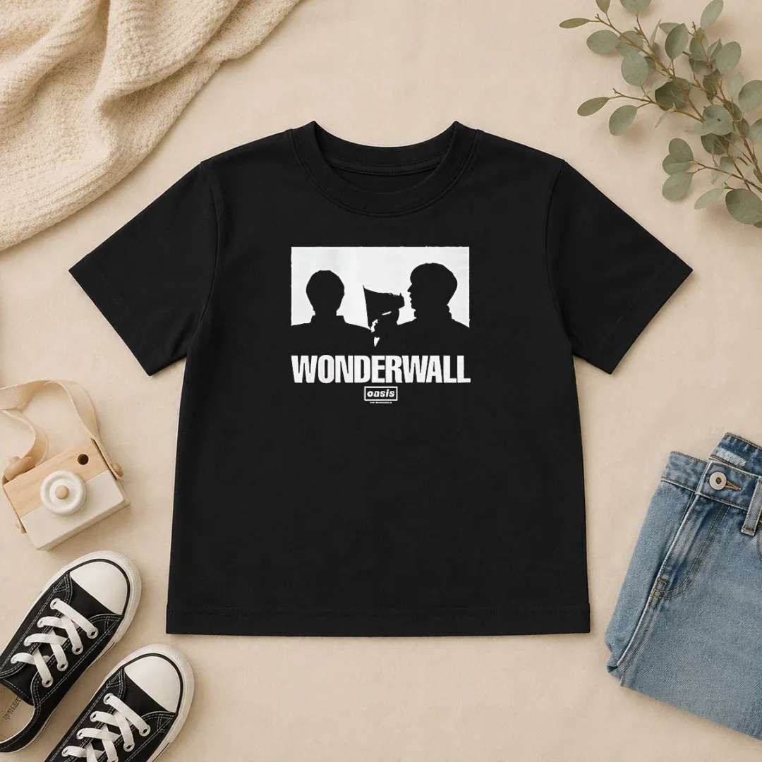 Original Pretty Wonderwall Oasis Silhouette Kids T Shirt Original Pretty Wonderwall Oasis Silhouette Kids T-Shirt