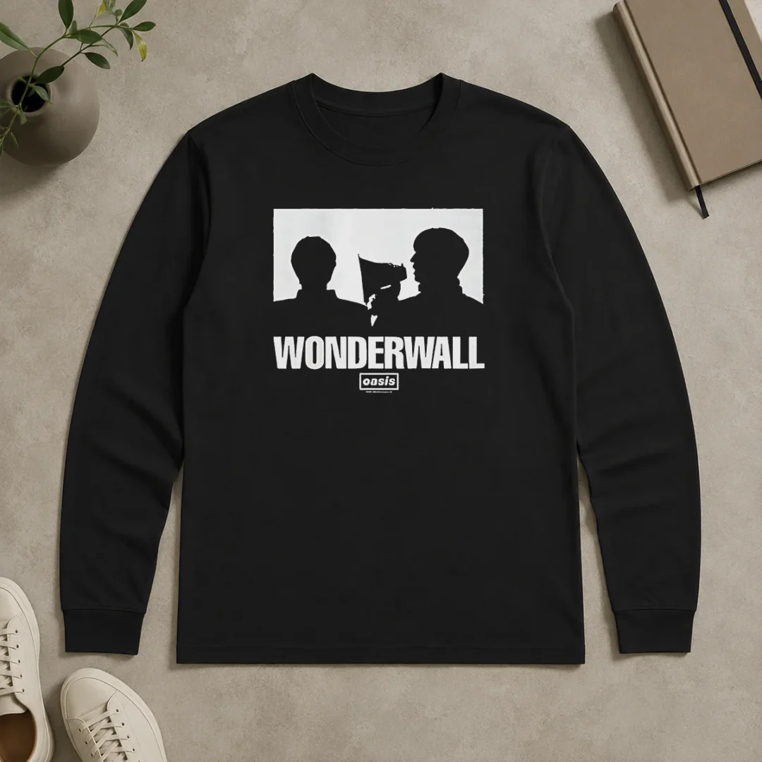 Original Pretty Wonderwall Oasis Silhouette Long Sleeve Shirt Original Pretty Wonderwall Oasis Silhouette Long Sleeve Shirt