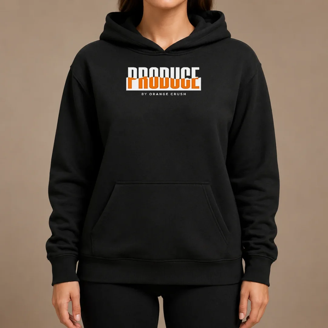 Original Produce By Orange Crush Logo Hoodie Original Produce By Orange Crush Logo Hoodie in soft cotton blend with front logo print and adjustable drawstring hood