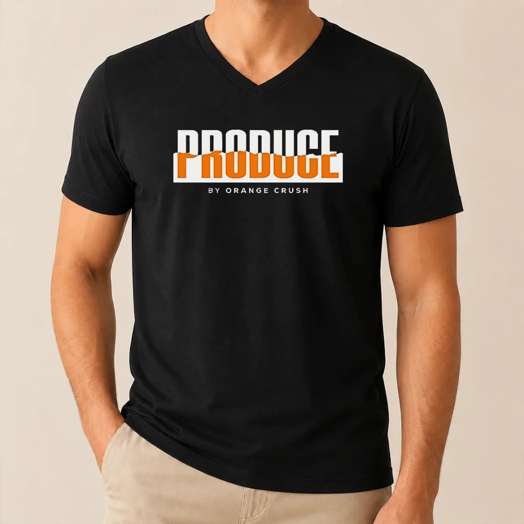 Original Produce By Orange Crush Logo V Neck Shirt Original Produce By Orange Crush Logo V-Neck Shirt
