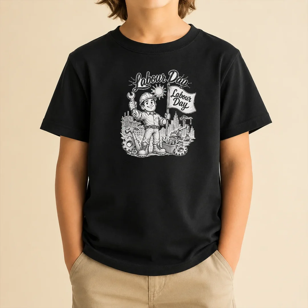 original-proud-worker-labour-day-celebration-sketch-kids-t-shirt Original Proud Worker Labour Day Celebration Sketch Kids T-Shirt