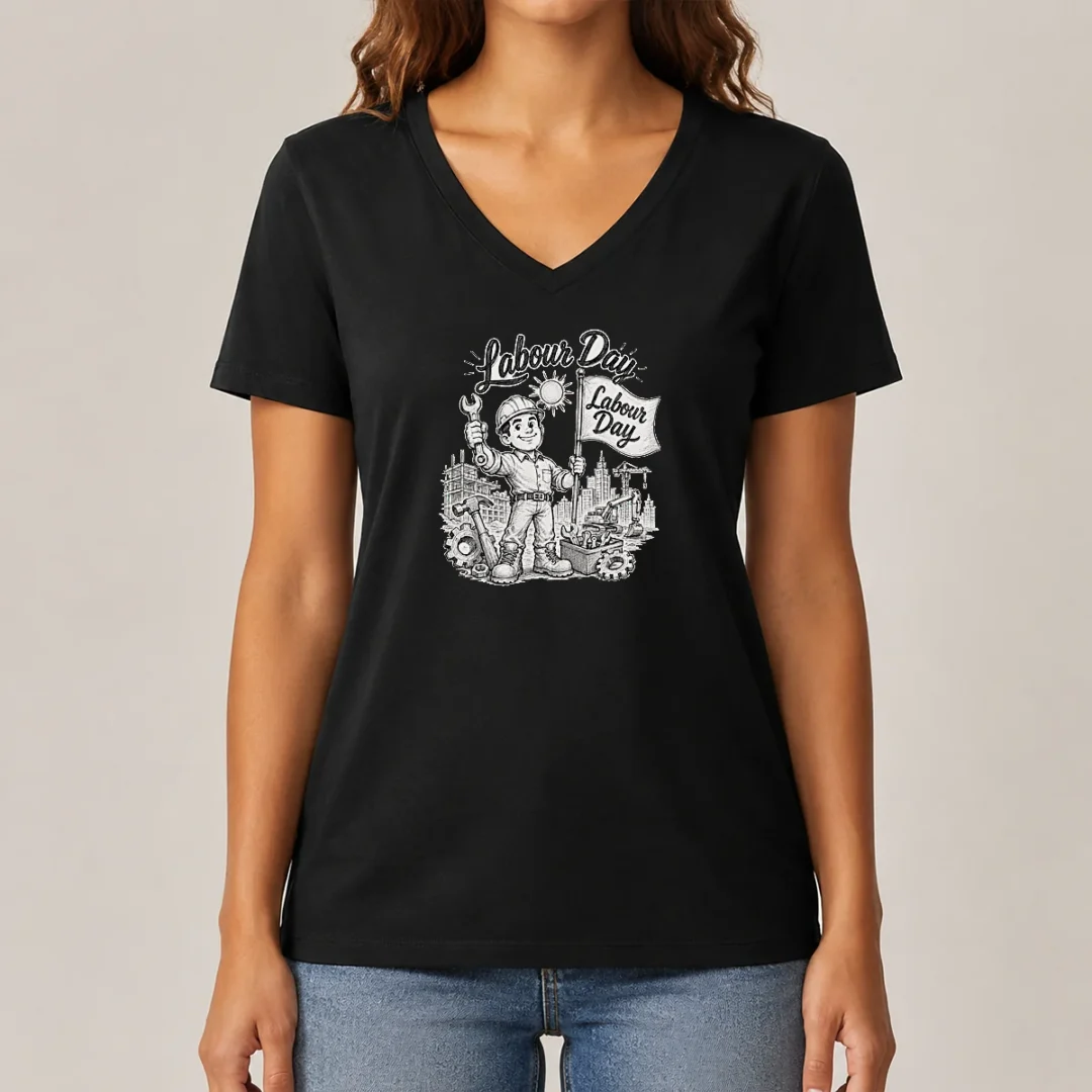 original-proud-worker-labour-day-celebration-sketch-v-neck-shirt Original Proud Worker Labour Day Celebration Sketch V-Neck Shirt