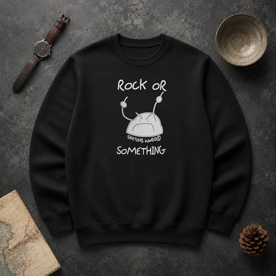 Original Rock Or Something Sketchs World Angry Rock Sweater Original Rock Or Something Sketchs World Angry Rock Sweater