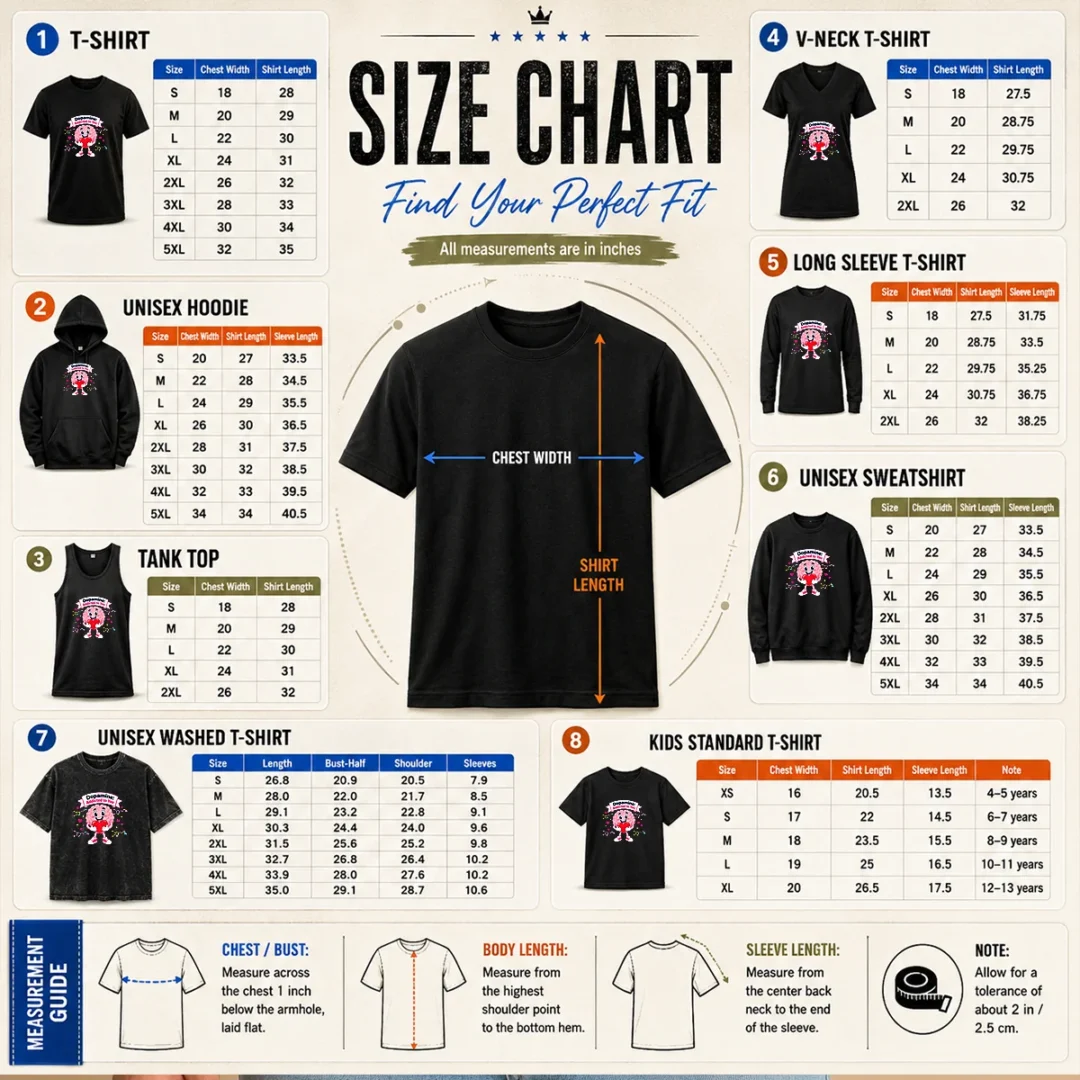 original-romantic-dopamine-addicted-to-you-couples-size-chart-1 Size chart for Original Romantic Dopamine Addicted To You Couples with measurements in inches and cm