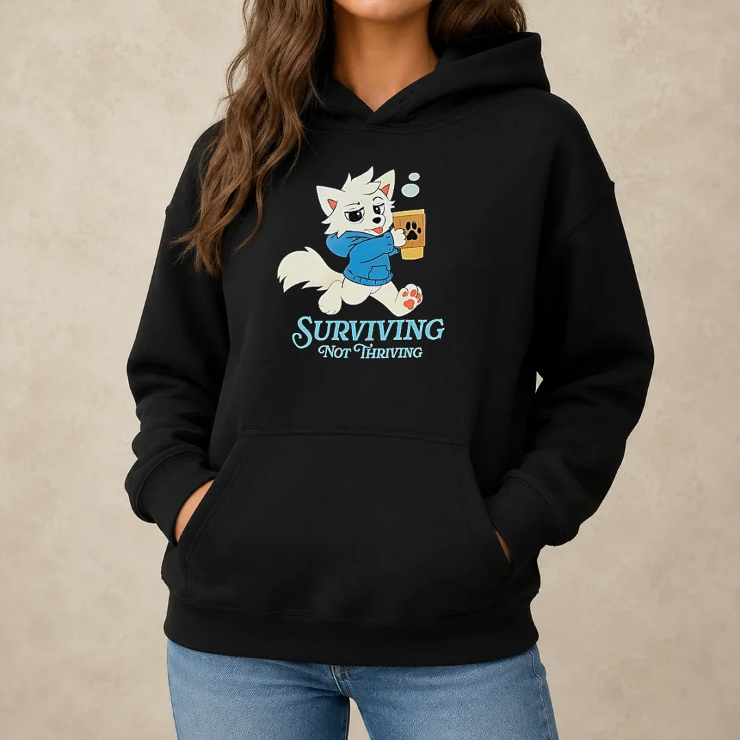 original-surviving-not-thriving-furry-hoodie Original Surviving Not Thriving Furry Hoodie
