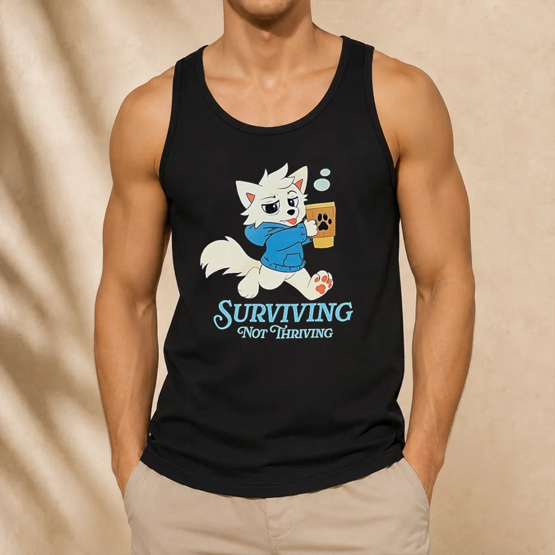 original-surviving-not-thriving-furry-tank-top Original Surviving Not Thriving Furry Tank Top