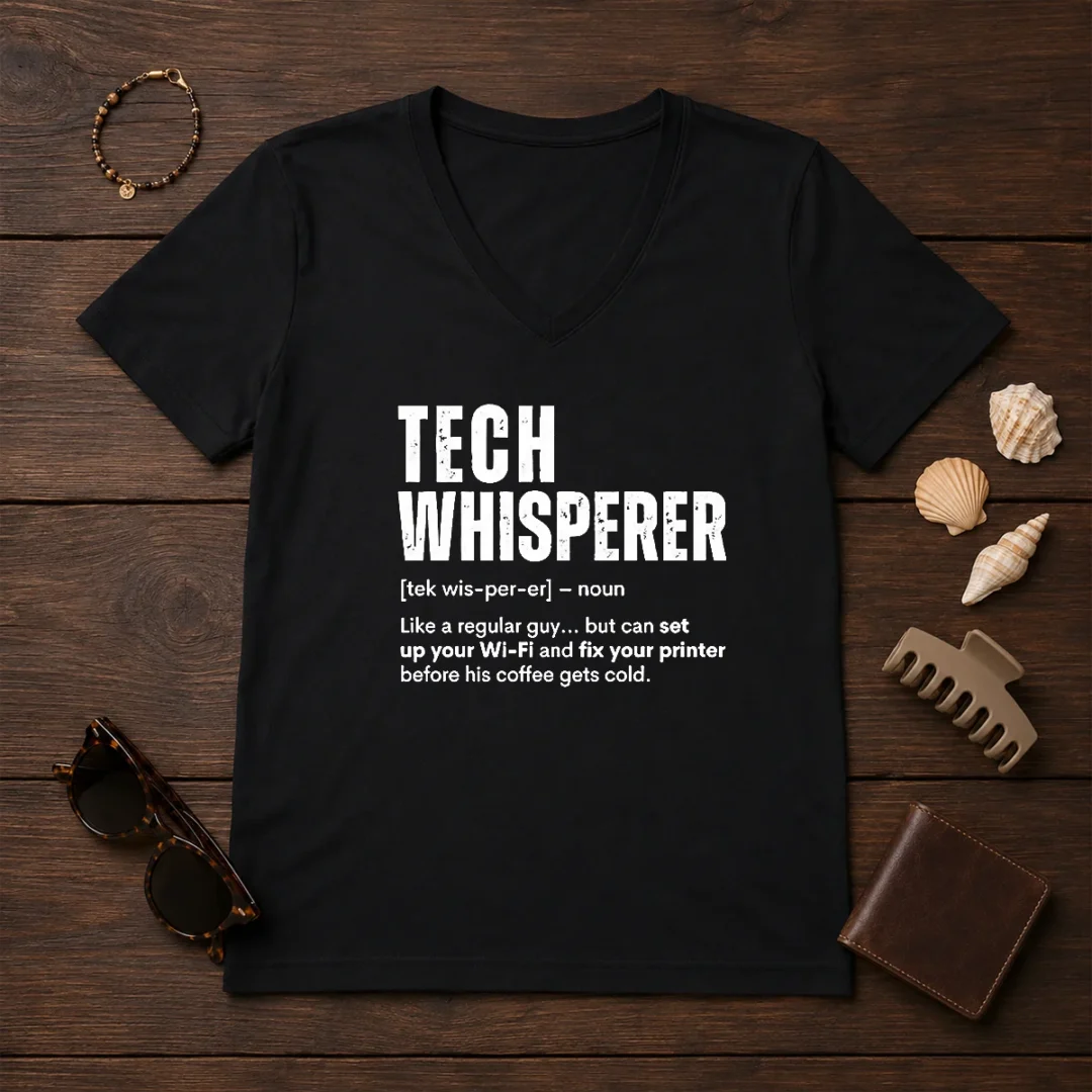 original-tech-whisperer-definition-funny-it-support-quote-v-neck-shirt Original Tech Whisperer Definition Funny IT Support Quote V-Neck Shirt