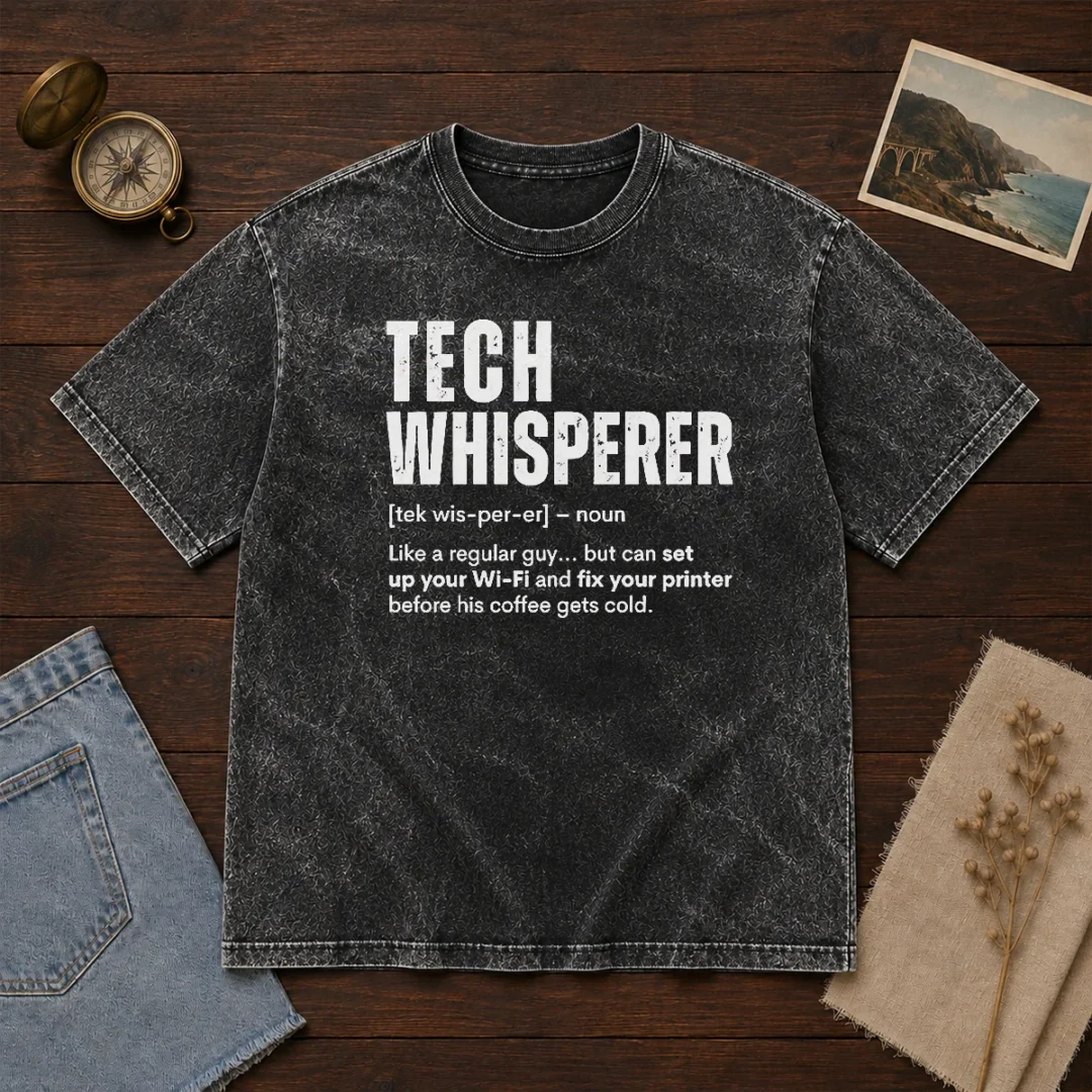 original-tech-whisperer-definition-funny-it-support-quote-washed-t-shirt Original Tech Whisperer Definition Funny IT Support Quote Washed T-Shirt