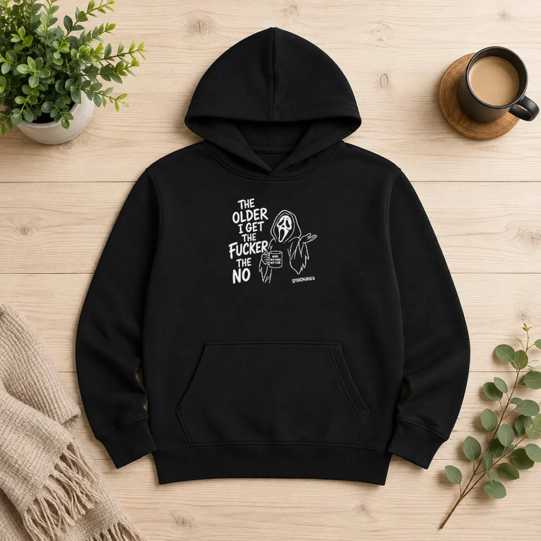 original-the-older-i-get-the-fucker-the-no-ghost-face-nope-not-today-not-ever-hoodie Original The Older I Get The Fucker The No Ghost Face Nope Not Today Not Ever Hoodie in charcoal gray, front view with drawstrings and kangaroo pocket