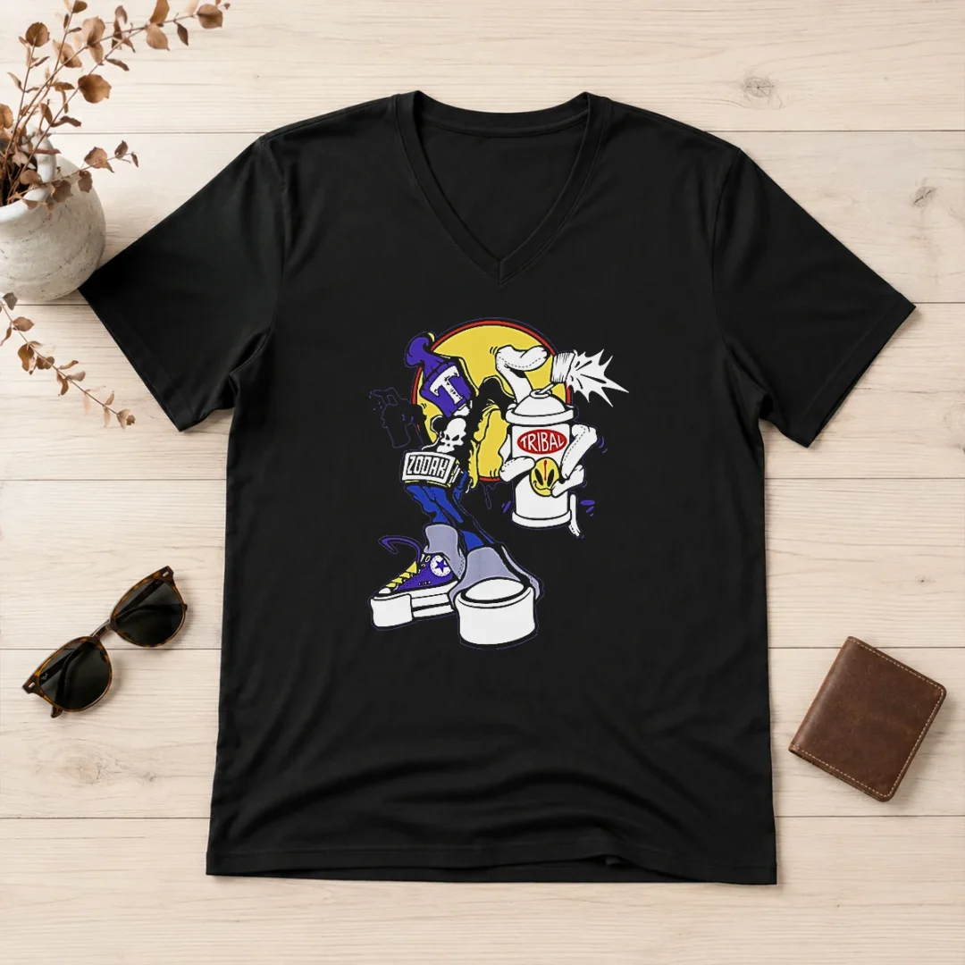 original-tribal-zodak-graffiti-artist-streetwear-graphic-v-neck-shirt Original Tribal Zodak Graffiti Artist Streetwear Graphic V-Neck Shirt