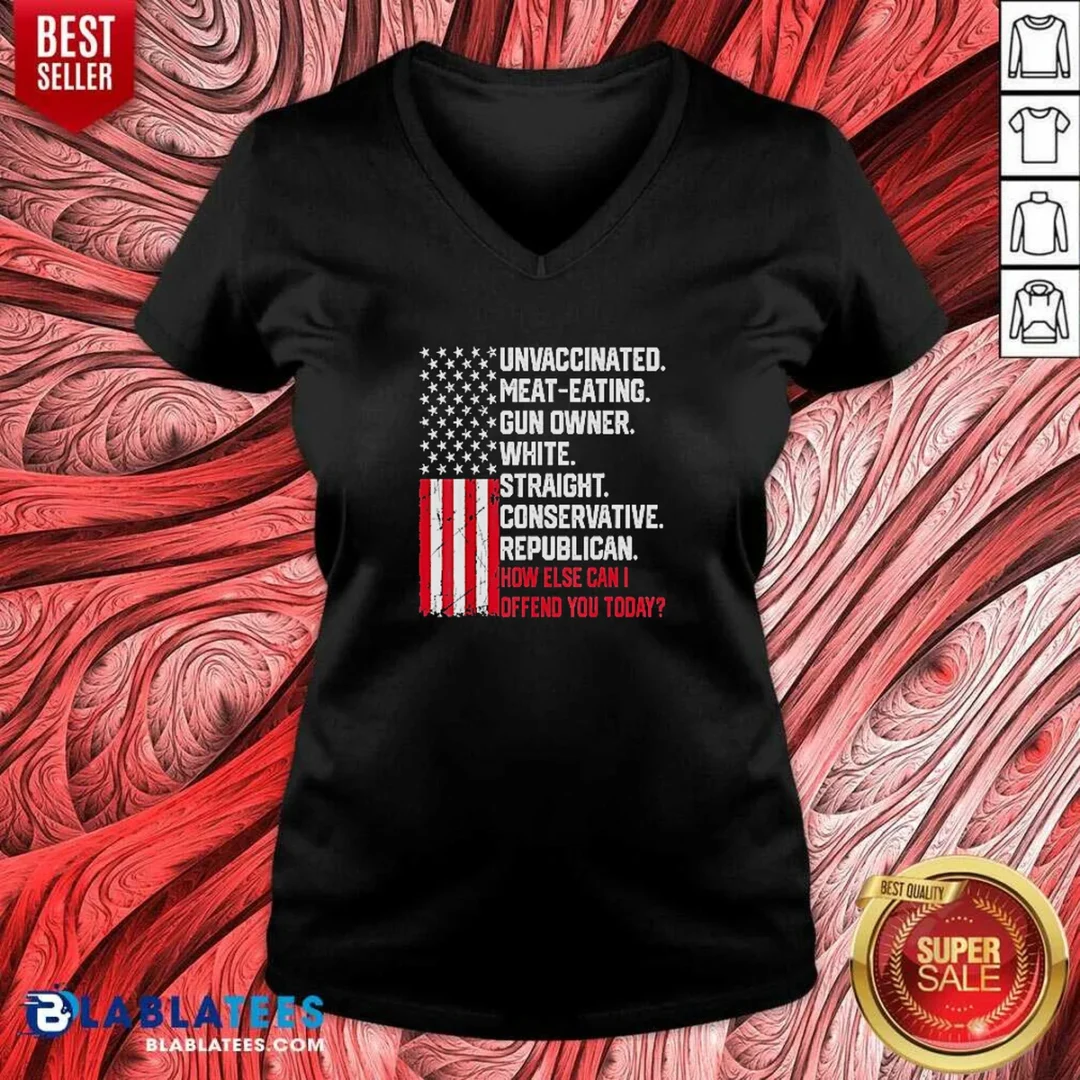 original-unvaccinated-meat-eating-gun-owner-white-straight-conservative-republican-v-neck-shirt-v-neck Original Unvaccinated Meat Eating Gun Owner White Straight Conservative Republican V-Neck Shirt