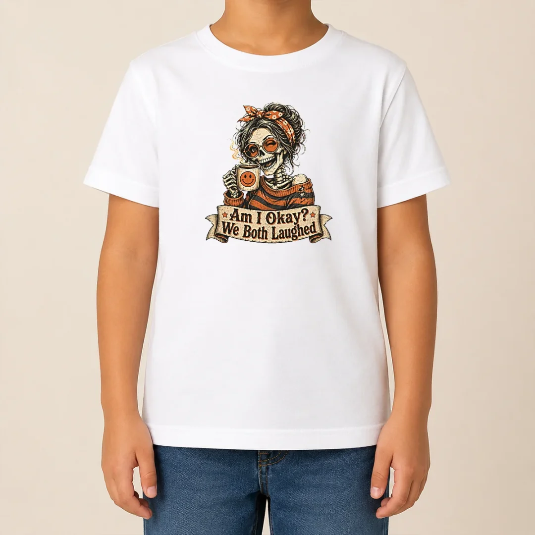 Original Vintage Funny Halloween Skeleton Girl Coffee Kids T Shirt Original Vintage Funny Halloween Skeleton Girl Coffee Kids T-Shirt