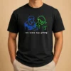 Original We Were Too Young Line Art Couple t shirt in white, featuring minimalist line art of a couple