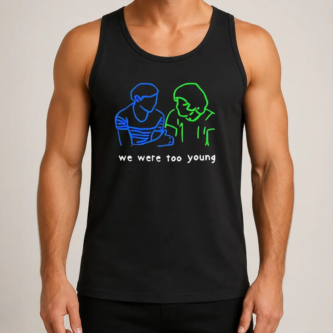 original-we-were-too-young-line-art-couple-tank-top Original We Were Too Young Line Art Couple Tank Top