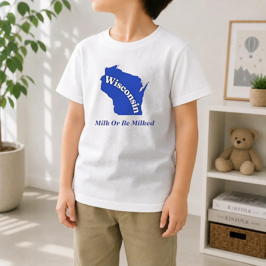 original-wisconsin-state-milk-or-be-milked-map-kids-t-shirt-kid-t-shirt Original Wisconsin State Milk Or Be Milked Map Kids T-Shirt