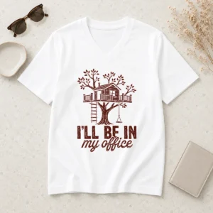 Awesome Nice Treehouse Office I'Ll Be In My Office V-Neck Shirt